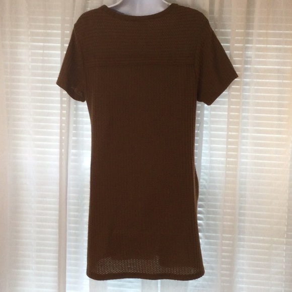 Remixmess Waffle Knit Mini Dress Short Sleeve Size S - Picture 5 of 9